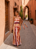 Vestido Largo Estampado con Escote Palabra de Honor