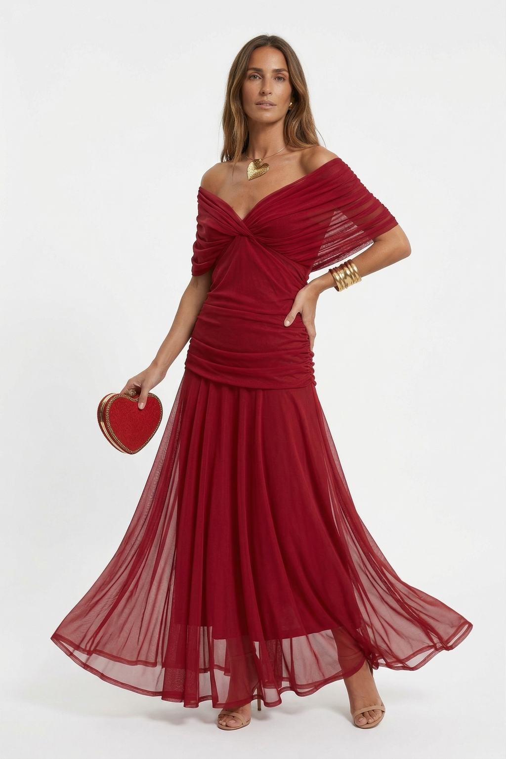Vestido Largo Con Escote V