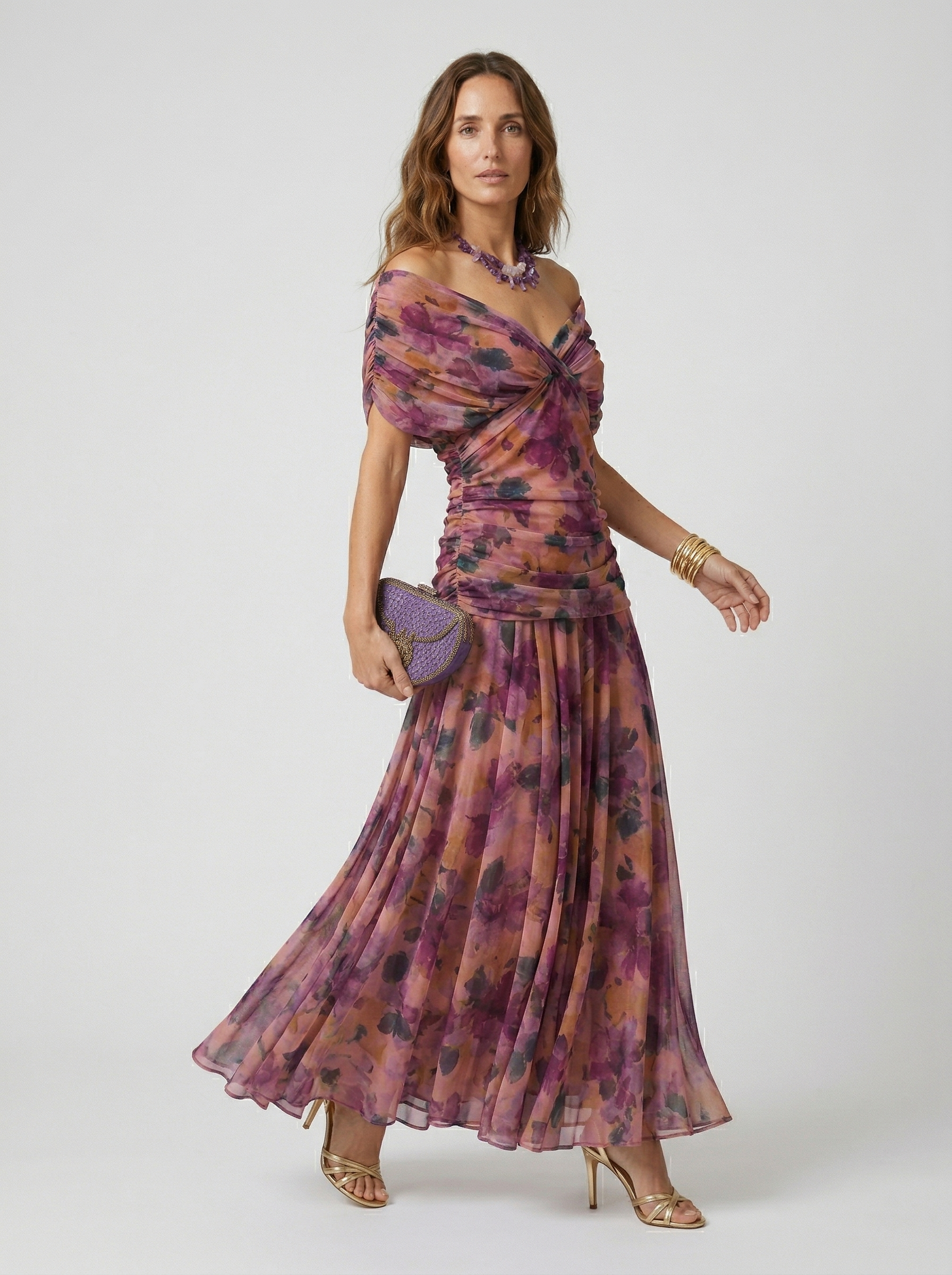 Vestido Largo Con Escote V