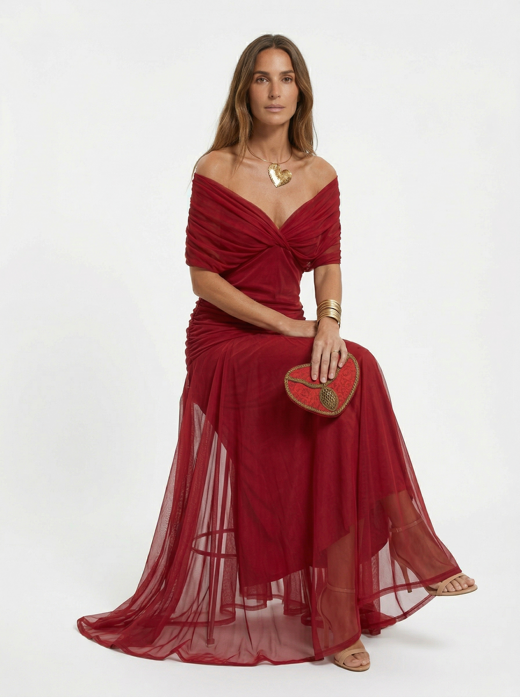 Vestido Largo Con Escote V