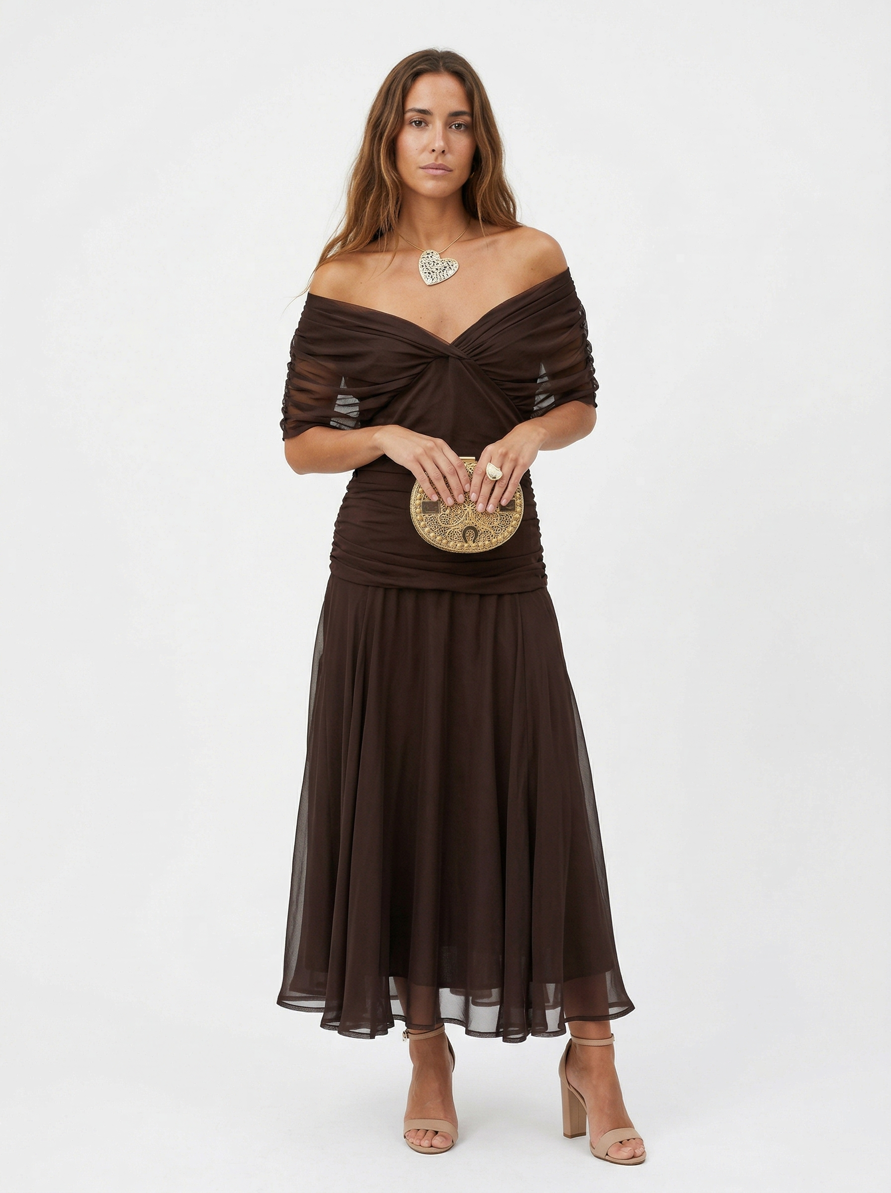 Vestido Largo Con Escote V