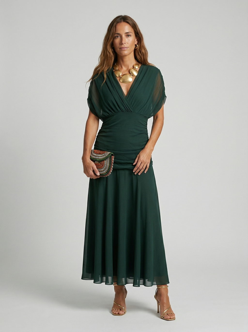 Vestido Largo Con Escote V