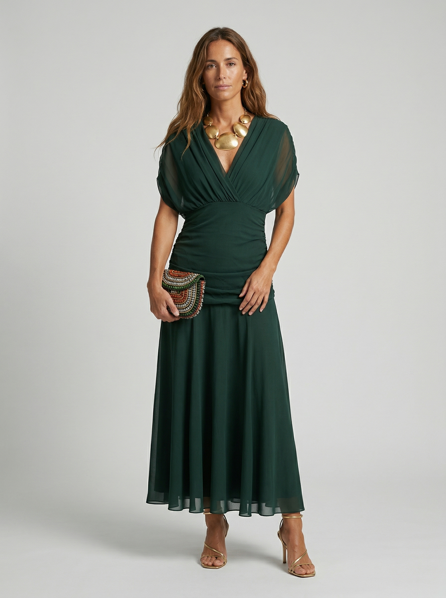 Vestido Largo Con Escote V