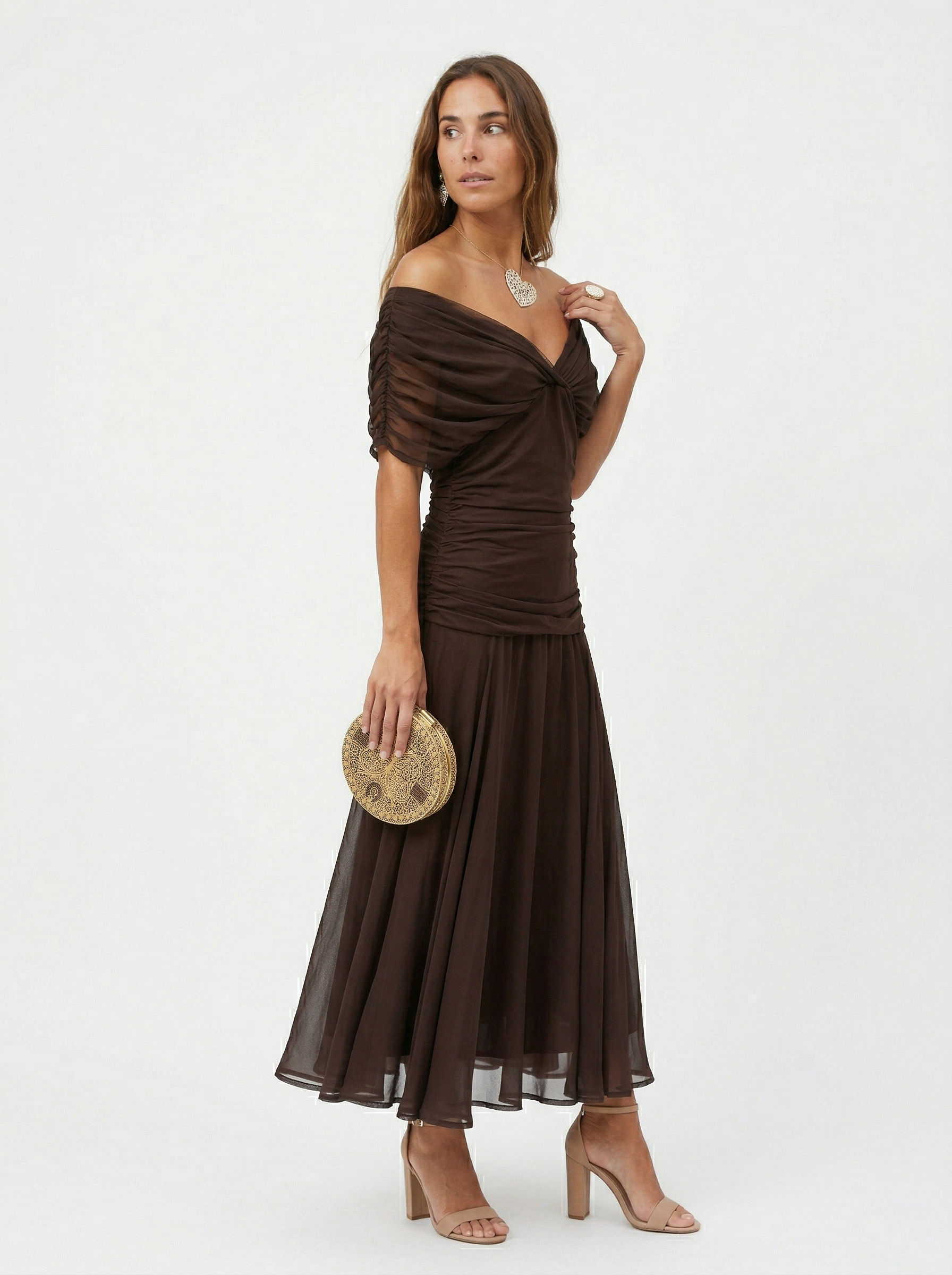 Vestido Largo Con Escote V