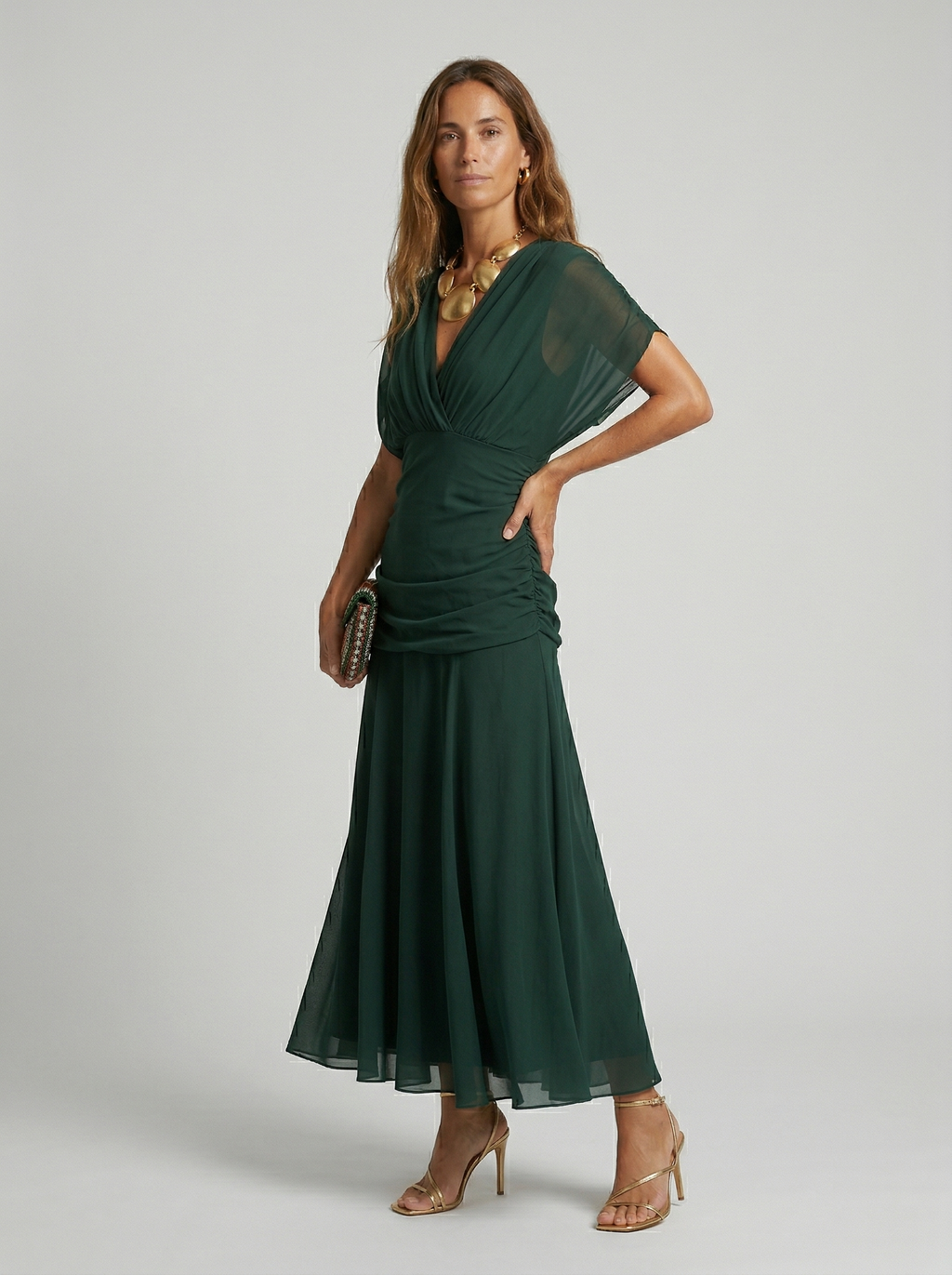 Vestido Largo Con Escote V