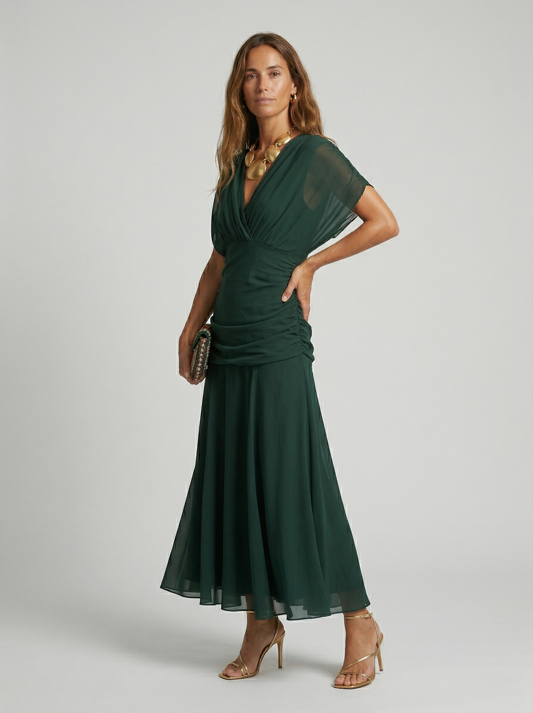 Vestido Largo Con Escote V