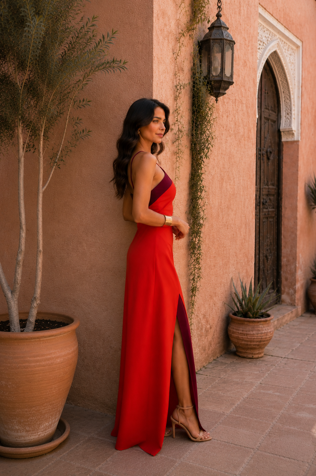Vestido Largo Halter con Abertura Lateral