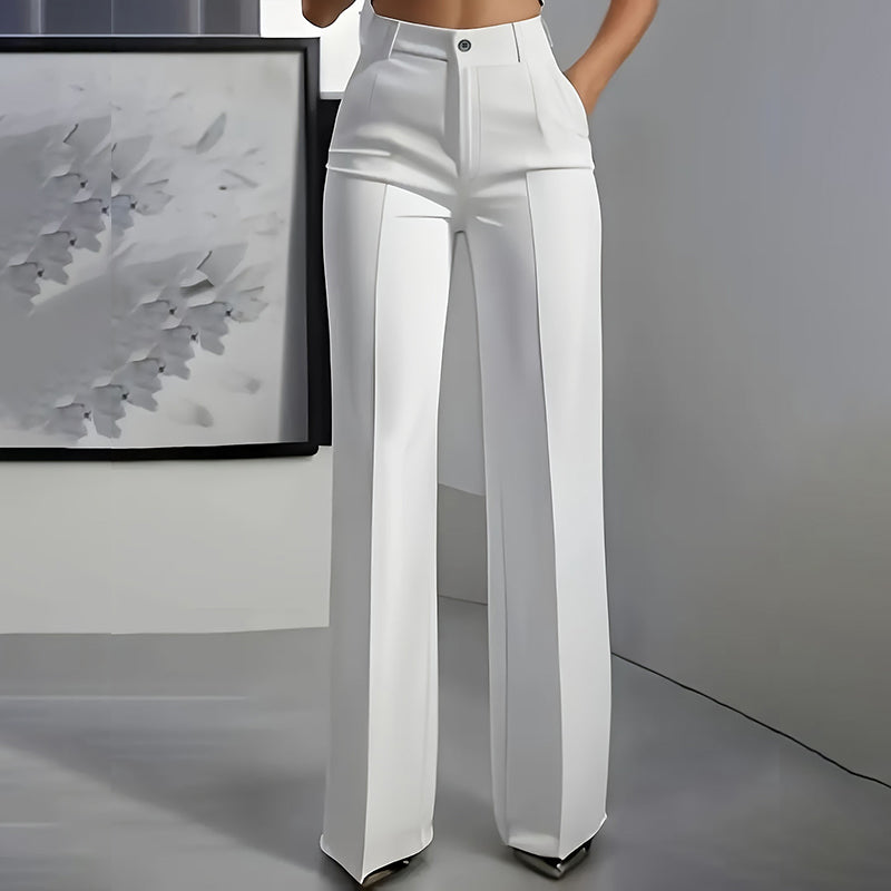 Pantalones de traje de mujer con cintura alta